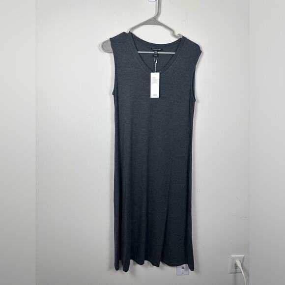 NWT Eileen Fisher Stretch Fine Jersey Knit V-Neck Tank Dress XXS - Picture 1 of 7